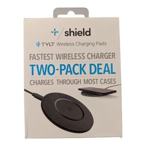 R5-O TYLT Shield 2 Pack Wireless Fast Charging Pad/Charging Station | Qi-black